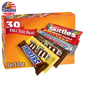 yő500~OFFN[|LzM&M's XLbgY LfBo[ oGeBpbN tTCY 30  M&M's, Skittles and More Candy Bars, Variety Pack, Full Size, 30-count e AJ {y
