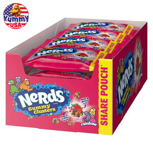 yő500~OFFN[|Lzi[Y LfB O~ NX^[ C{[ VFA pE` 3 IX 12  Nerds Candy Gummy Clusters, Rainbow, Share Pouch, 3 oz, 12-count {y񂹏iz