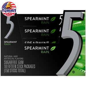 5K VK[t[K XyA~gC`[CK 15XeBbN 10 5 Gum Sugar Free Gum, Spearmint Rain Chewing Gum, 15 Sticks, 10-count {y񂹏iz