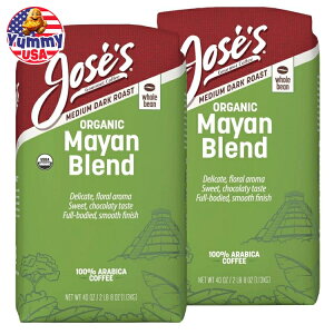 yő500~OFFN[|LzJose's 100%I[KjbN}R[q[2.5|hA2pbN Josefs 100% Organic Mayan Whole Bean Coffee 2.5 lb, 2-pack {y񂹏iz
