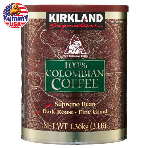 【最大500円OFFクーポン有】カークランドシグネチャー 100% コロンビアコーヒー ダークロースト 3 ポンド Kirkland Signature 100% Colombian Coffee, Dark Roast, 3 lbs 日本未発売【お取り寄せ商品】
