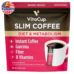 yő500~OFFN[|LzVitaCup X CX^gR[q[ pPbg 30  VitaCup Slim Instant Coffee Packets, Boost Diet & Metabolism, 30-count {y񂹏iz