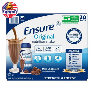 GVA IWi j[gV VFCN ~N`R[g 8 tʃIX 30 pbN Ensure Original Nutrition Shake, Milk Chocolate, 8 fl. oz, 30-pack { e y񂹏iz