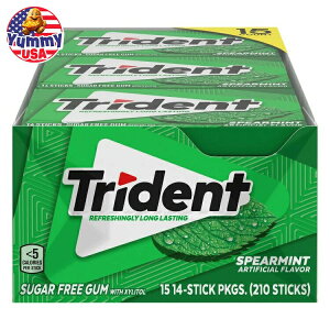 �g���C�f���g �V���K�[�t���[�K�� �X�y�A�~���g 14 ���� 15 �p�b�N Trident Sugar Free Gum, Spearmint, 14-count, 15-pack ���{�������y�����񂹏��i�z