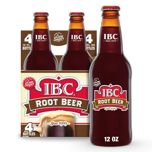 IBC ���[�g�r�A �K���X�{�g�� 355ml 4�{���� IBC Root Beer Made with Sugar Glass Bottles, 12 Fl Oz, 4 Count �y�����񂹏��i�z