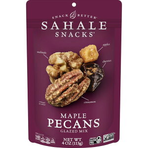 �T�n���X�i�b�N ���[�v���s�[�J���O���[�Y�h�~�b�N�X 113g Sahale Snacks Maple Pecans Glazed Mix, Gluten-Free Snack, 4-Ounce Bag �y�����񂹏��i�z