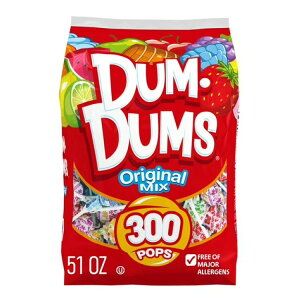 �_���_���Y �I���W�i���~�b�N�X �����|�b�v �A�\�[�g�n�[�h�L�����f�B 300���� 1.45kg Dum Dums Original Mix Lollipops Assorted Hard Candy, 300 Count 51 oz Bag �y�����񂹏��i�z