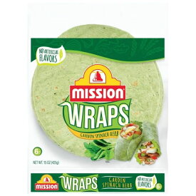 ミッション ラップ ガーデンスピナッチ（ほうれん草） 6枚入り Mission Wraps Garden Spinach, 6 Count 【お取り寄せ商品】