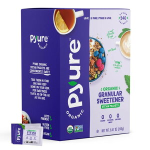 �s���A �I�[�K�j�b�N �X�e�r�A �����Ö��� 240�� 240g Pyure Organic Stevia Granular Sweetener Packets, 8.47 Oz, 240 Ct �y�����񂹏��i�z