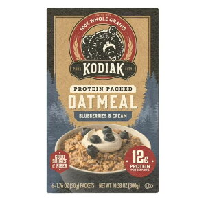RfBAb veCu[x[N[ CX^gI[g~[ pPbg 6ܓ Kodiak Protein Packed Blueberries and Cream Instant Oatmeal Packets, 1.76 oz 6 Count y񂹏iz