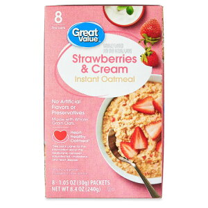 yő500~OFFN[|LzO[go[ Xgx[N[ CX^gI[g~[ 30g×8ܓ Great Value Strawberries & Cream Instant Oatmeal, 1.05 oz, 8 Count y񂹏iz