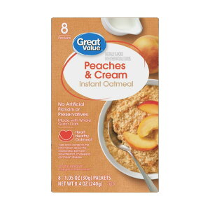 yő500~OFFN[|LzO[go[ s[`N[ CX^gI[g~[ 30g×8ܓ Great Value Peaches & Cream Instant Oatmeal, 1.05 oz, 8 Count y񂹏iz