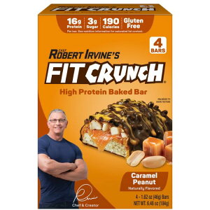 �t�B�b�g�N�����` �L���������s�[�i�b�c �v���e�C���x�C�N�h�o�[ 4�{�� FITCRUNCH Caramel Peanut, High Protein Baked Bar, 16g Protein, 4ct �y�����񂹏��i�z