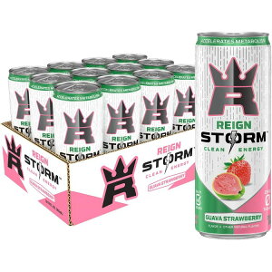 yő500~OFFN[|LzCXg[ OAoXgx[ N[GiW[hN 355ml 12{ Reign Storm, Guava Strawberry, Clean Energy Drink, 12 fl oz (Pack of 12) y񂹏izy킹