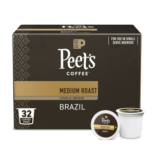 yő500~OFFN[|Lzs[cR[q[ VOIW uW ~fBA[Xg VOT[u R[q[|bh 32 Peet's Coffee Single Origin Brazil Medium Roast Single Serve Coffee Pods, 32