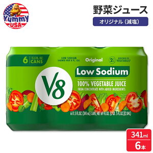 V8  igE IWi 100% ؃W[X 341ml  6{ V8 Low Sodium Original 100% Vegetable Juice, 11.5 fl oz Can, 6 Count { e sgp y񂹏iz