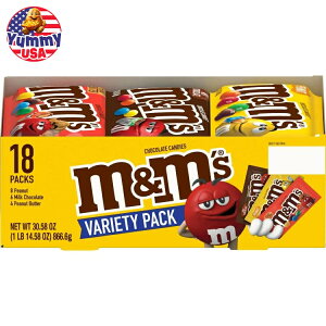 yő500~OFFN[|LzM&M's oGeBpbN tTCY ~N`R[g LfBo[ - 18  M&M's Variety Pack Full Size Milk Chocolate Candy Bars - 18 Ct { e y