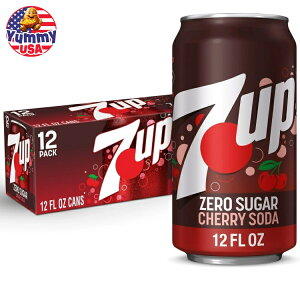 7UP �J�t�F�C���t���[ �[���V���K�[ �`�F���[�\�[�_�|�b�v 355ml 12 �ʃp�b�N 7UP Caffeine Free Zero Sugar Cherry Soda Pop, 12 fl oz, 12 Pack Cans ���{������ ��e�� �y�����񂹏��i�z