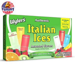 yő500~OFFN[|LzC[Y I[ZeBbN C^AACX t[YT[uo[ oGeBpbN 42.5g 20{ Wyler's Authentic Italian Ices Freeze and Serve Bars Variety Pack, 1.5 oz Bars, 