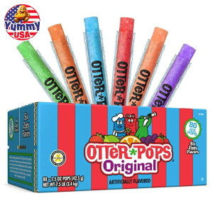 Ib^[|bvX IWiA\[gt[cACX|bv Oet[ⓀXibN 42.5g 80 Otter Pops Original Assorted Fruit Ice Pops, Gluten Free Frozen Snack, 1.5 oz, 80 Count y񂹏iz
