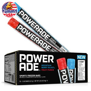 p[GCh }Ee x[uXg + t[cp` X|[ct[U[o[ ACXLfB[ 70{ Powerade Mountain Berry Blast + Fruit Punch Freezer Bars Ice Pops, 70 Count y񂹏i