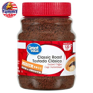 yő500~OFFN[|LzyAJEH}[gPBzO[go[ NVbN ~fBA[Xg CX^gR[q[ 227g Great Value Classic Medium Roast Instant Coffee, 8 oz y񂹏