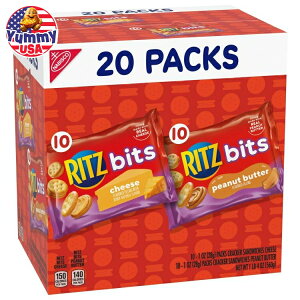 yő500~OFFN[|Lzbc rbc`[Yƃbc rbc s[ibco^[ ThCb` 20 Ritz Bits Cheese And Ritz Bits Peanut Butter Cracker Sandwiches Variety Pack, 20 Snack Packs {  