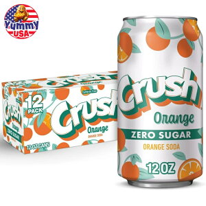 �N���b�V�� �J�t�F�C���t���[ �[���V���K�[ �I�����W�\�[�_�|�b�v 355ml 12 �ʃp�b�N Crush Caffeine Free Zero Sugar Orange Soda Pop, 12 fl oz, 12 Pack Cans ���{������ ��e�� �y�����񂹏��i�z