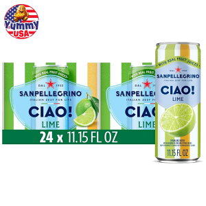 TyOm `II[VK[ C Xp[NOEH[^[ 330ml 24 Sanpellegrino Ciao! Zero Sugar, Lime Sparkling Water, 11.15 fl oz Each, 24 Cans { e y񂹏iz