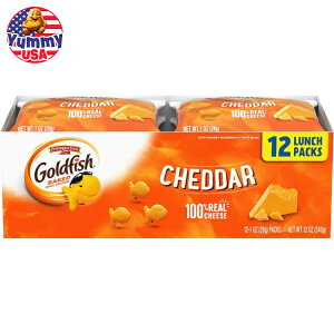 yő500~OFFN[|LzS[htBbV `F_[`[Y NbJ[ XibNpbN 12 }`pbNgC Goldfish Cheddar Cheese Crackers, Snack Packs, 1 oz, 12 CT Multi-Pack Tray { 