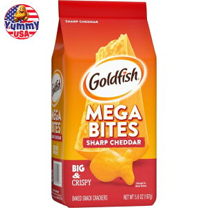 yő500~OFFN[|LzS[htBbV KoCg V[v`F_[NbJ[ 5.9IX Goldfish Mega Bites, Sharp Cheddar Crackers, 5.9 oz Bag { e y񂹏iz