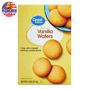 yAJEH}[gPBzO[go[ ojEGn[XNbL[ 311g ی^ 퉷ۑ\ Great Value Vanilla Wafer Cookies, 11 oz, Round, Shelf-Stable/Ambient, 1 Count y񂹏iz