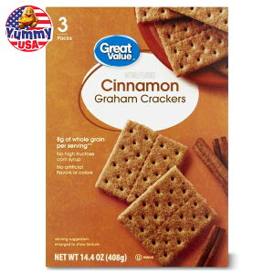 yő500~OFFN[|LzyAJEH}[gPBzO[go[ ViOnNbJ[A408g Great Value Cinnamon Graham Crackers, 14.4 oz, 3 Count y񂹏iz