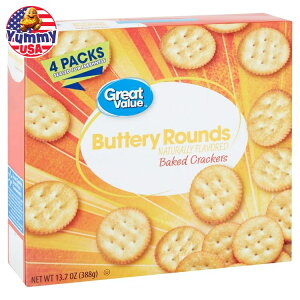 yő500~OFFN[|LzyAJEH}[gPBzO[go[ Ăo^[EhNbJ[ 388g Great Value Baked Buttery Round Crackers, 13.7 oz. y񂹏iz