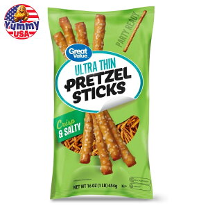 yő500~OFFN[|LzyAJEH}[gPBzO[go[ ^vbcFXeBbN 454g Great Value Ultra Thin Pretzel Sticks, 16 oz Bag y񂹏iz
