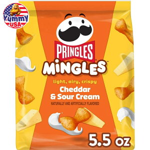 yő500~OFFN[|LzvOY vOX ~OY `F_[T[N[ ptXibN `[Ypt 5.5IX Pringles Mingles Cheddar and Sour Cream Puffed Snacks, Cheese Puffs, 5.5 oz y