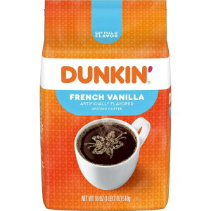 【最大500円OFFクーポン有】ダンキン フレンチバニラ風味 挽きコーヒー 18オンス Dunkin' French Vanilla Flavored Ground Coffee, 18oz 【お取り寄せ商品】