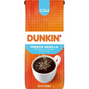 yő500~OFFN[|Lz_L t`oj ҂R[q[ 12IX Dunkinf French Vanilla Artificially Flavored Coffee, Ground Coffee, 12 oz y񂹏iz