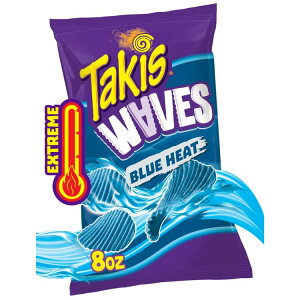 yő500~OFFN[|Lz^LX u[ q[gEF[u VFATCY zbg`ybp[ EF[u|eg`bvX 226g Takis Blue Heat Waves 8 oz Sharing Size Bag, Hot Chili Pepper Wavy Potato Chips y
