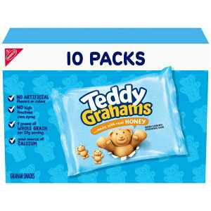 yő500~OFFN[|LzefBOn nj[OnXibN LbYXibNpbN 28g 10 TEDDY GRAHAMS Honey Graham Snacks, 10 Kids Snack Packs y񂹏iz
