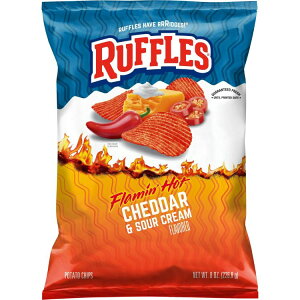 btY tC~zbg`F_[T[N[ |egXibN`bvX 226.8g Ruffles Flamin' Hot Cheddar and Sour Cream Flavored Potato Snack Chips, 8 Ounce Bag y񂹏izyhE|hE