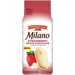 yő500~OFFN[|LzypbWt@[ ~m zCg`R[g Xgx[ NbL[ 198g 15 Pepperidge Farm Milano White Chocolate Strawberry Flavored Cookies, 7 oz Bag y