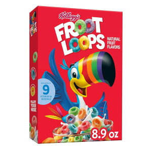 yő500~OFFN[|LzPbO t[c[v VA IWi 252g Kellogg's Froot Loops Breakfast Cereal, Kids Cereal, Family Breakfast, Original, 8.9oz y񂹏iz
