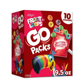 ケロッグ フルーツループ ゴーパック シリアル オリジナル 27g×10袋入り Kellogg's Froot Loops Go Packs Cereal Original, 9.5oz Box (10 Pouches) 【お取り寄せ商品】