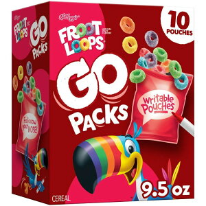 yő500~OFFN[|LzPbO t[c[v S[pbN VA IWi 27g×10ܓ Kellogg's Froot Loops Go Packs Cereal Original, 9.5oz Box (10 Pouches) y񂹏iz