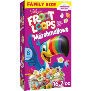 yő500~OFFN[|LzPbO t[c[v t@~[TCY IWi }V} 459g Kellogg's Froot Loops Family Size, Original with Marshmallows, 16.2oz Box (1 Box) y񂹏iz