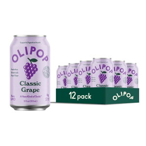 �I���|�b�v �v���o�C�I�e�B�N�X�\�[�_ �N���V�b�N�O���[�v 355ml 12�{ OLIPOP Prebiotic Soda, Classic Grape, 12 fl oz, 12 Pack �y�����񂹏��i�z