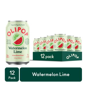 �I���|�b�v �v���o�C�I�e�B�N�X�\�[�_ �X�C�J���C�� 355ml 12�{ OLIPOP Prebiotic Soda, Watermelon Lime, 12 fl oz, 12 Pack, Refrigerated �y�����񂹏��i�z