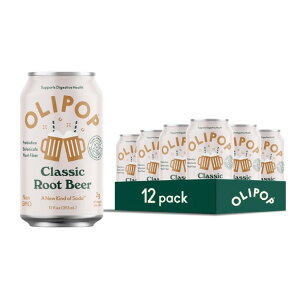 �I���|�b�v �v���o�C�I�e�B�N�X�\�[�_ �N���V�b�N���[�g�r�A 355ml 12�{ OLIPOP Prebiotic Soda, Classic Root Beer, 12 fl oz, 12 Pack �y�����񂹏��i�z