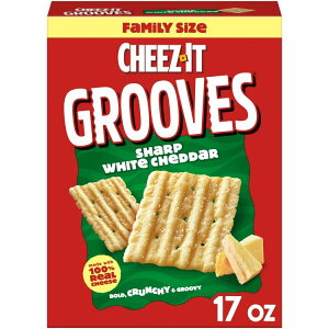 yő500~OFFN[|Lz`[YCbg O[X V[vzCg`F_[ N`[`[YNbJ[ 481g Cheez-It Grooves Sharp White Cheddar Crunchy Cheese Crackers, Snack Crackers, 17 oz y
